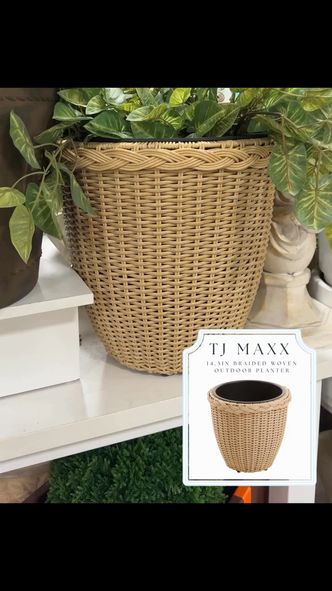 Designer look for less 🌿 This woven rattan-style outdoor planter from TJ Maxx gives you that high-end coastal vibe without the splurge. Perfect for patios, porches, or bringing a little texture indoors 🤍 linked all my favorite look for less outdoor planters below

@Marshalls @TJ Maxx 

#LTKSeasonal #LTKHome