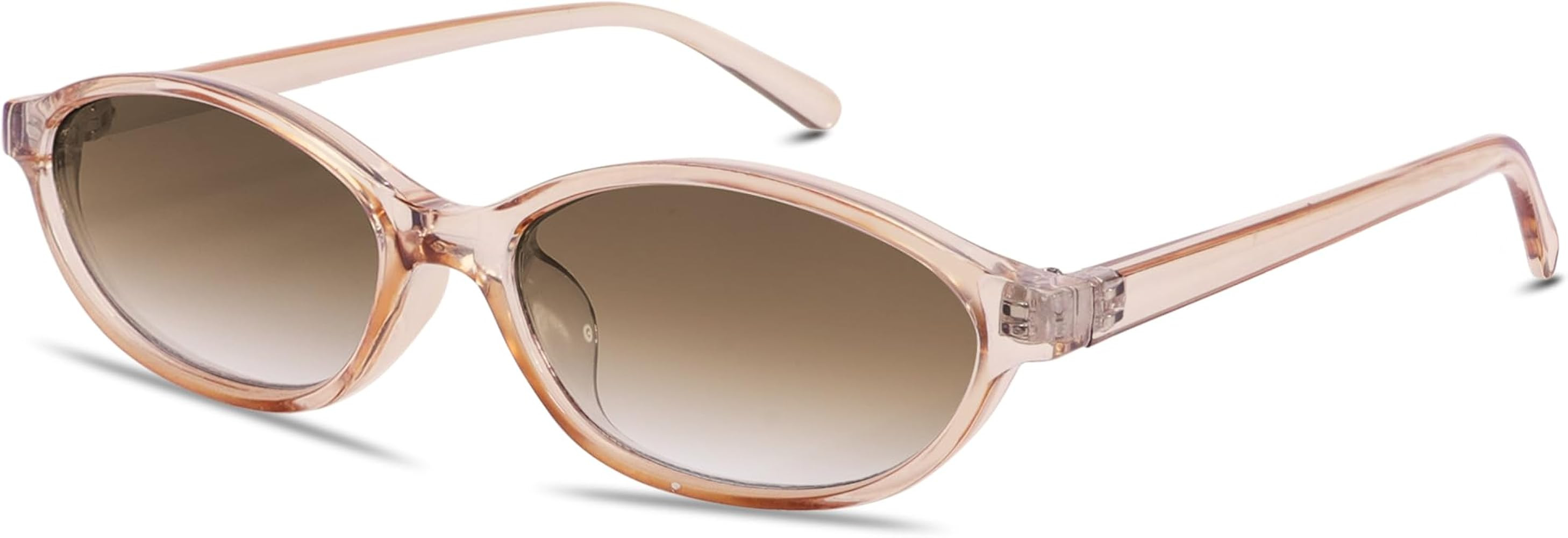 Retro Oval Sunglasses for Women Chic Cat Eye 90s Sunnies Lightweight Narrow Shades Trendy UV prot... | Amazon (US)