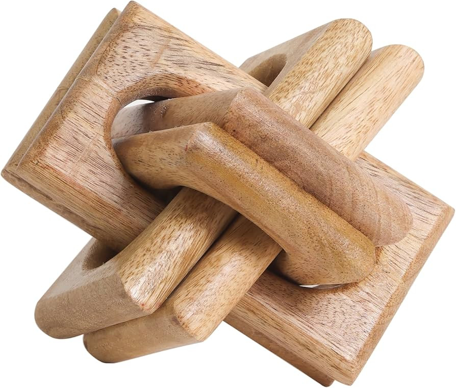 ANONYO Wood Knot Decor Entry Table Boho Shelf Decor 6 Link Interlock Coffee Table Decor for Livin... | Amazon (US)