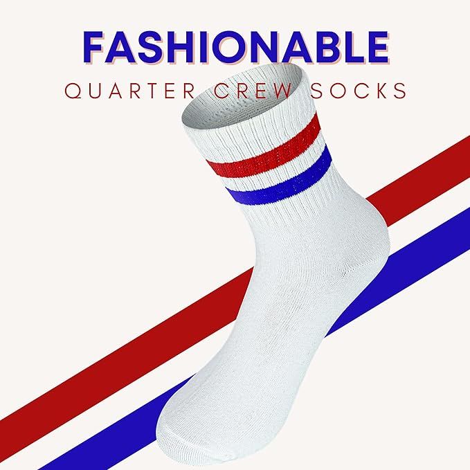 MARRON SMITH Cotton Stripe Ankle Thin Socks Women & Men 6 Pairs | Amazon (US)