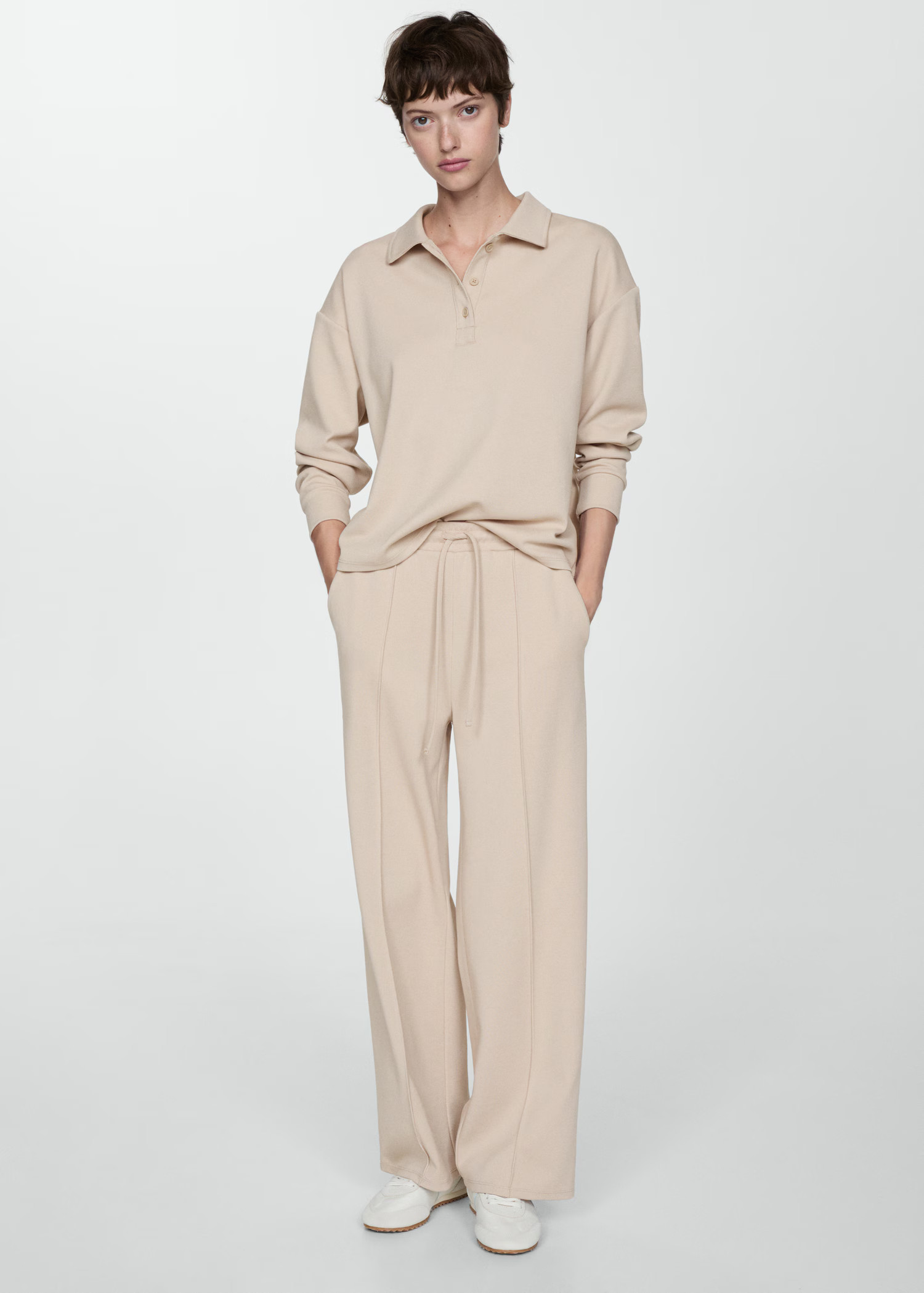 Seam-detail straight-fit trousers - Women | MANGO United Kingdom | MANGO (UK)