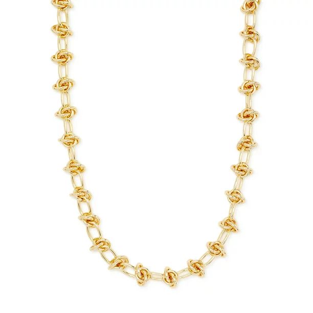 Scoop Womens Women's 14KT Gold Flash-Plated Oval Link Necklace | Walmart (US)