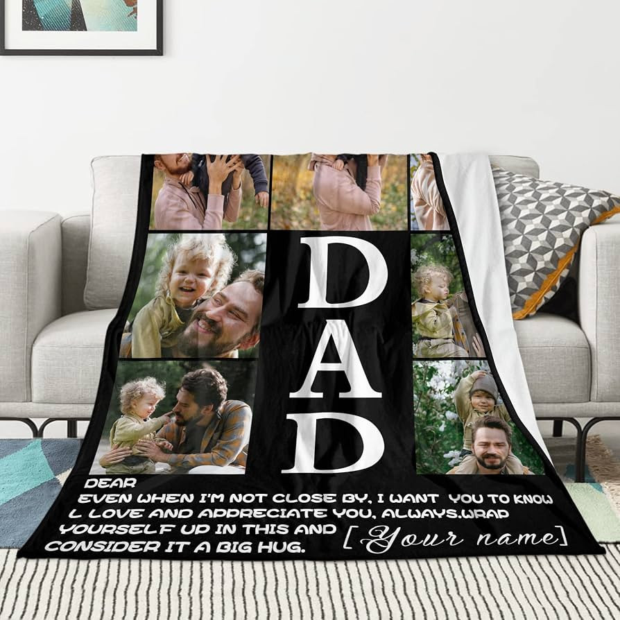 Youltar Fathers Day Dad Gifts Custom Blanket with Photos Best Dad Ever Gifts Dad Gifts from Daugh... | Amazon (US)