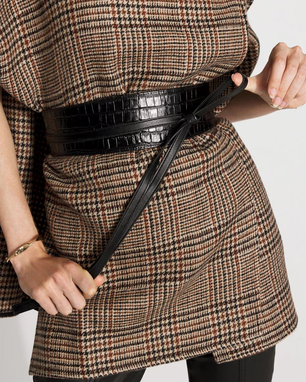 Leather Croc Obi Belt | White House Black Market