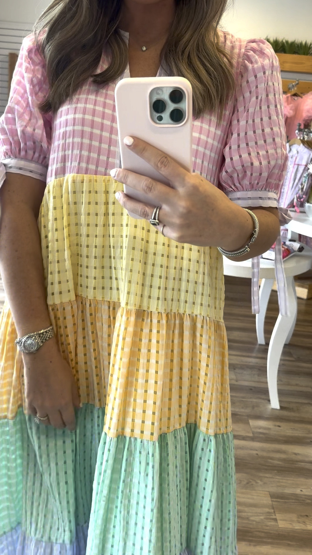 The ultimate spring and Easter look 💕🧡💛! Gingham / spring / spring style / midi dress / multi colored / rainbow / bow / bestseller / Easter dress 

#LTKstyletip #LTKVideo #LTKSeasonal