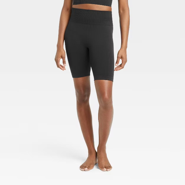 Women's Seamless Ribbed Bike Shorts - All in Motion™ | Target