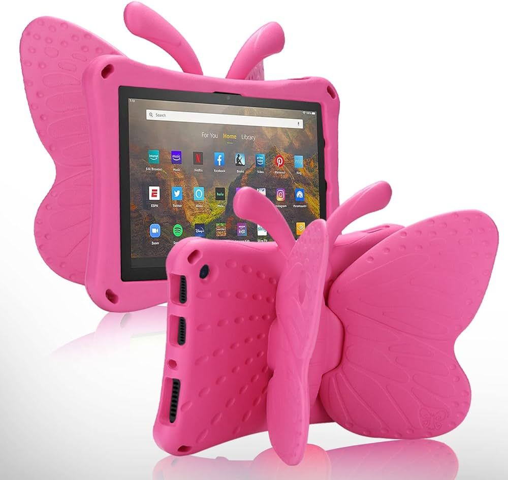 JGY Fire HD 8 Kids Tablet 10th Gen 2020 2022 Pretty Butterfly Case for Kids Girl EVA Foam Full Co... | Amazon (US)