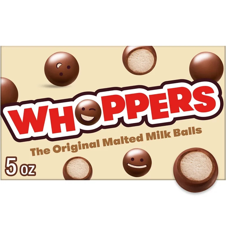 Whoppers Malted Milk Balls Candy, Movie Theater Box Candy, 5 oz | Walmart (US)
