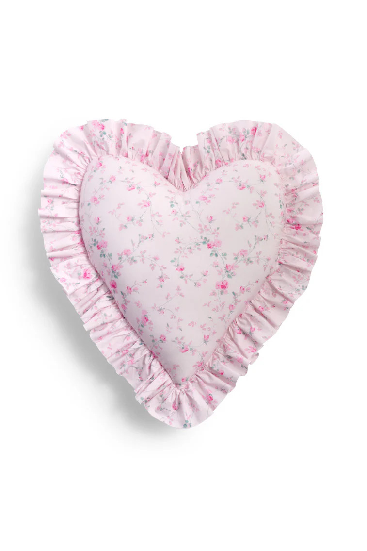 Heart Shape Ruffle Pillow | LoveShackFancy
