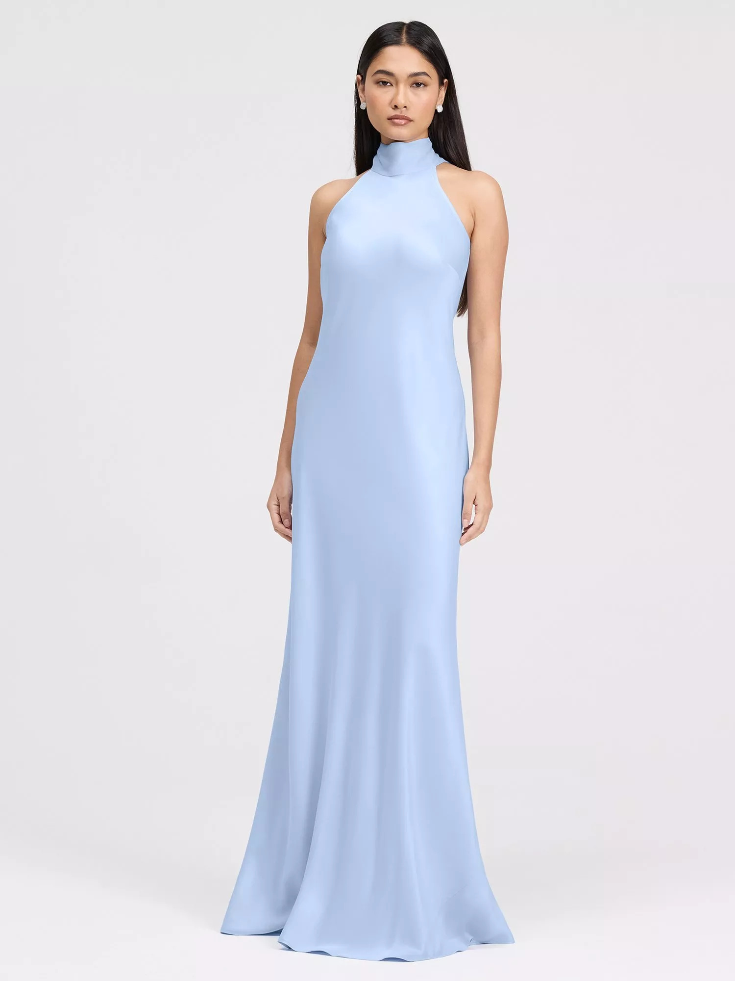 Ghost Angelica Halter Neck Satin Maxi Dress | John Lewis (UK)
