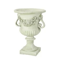 GDF Studio Isia Outdoor Cast Stone Garden Urn Planter, White Moss | Walmart (US)