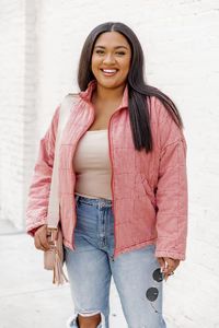 Easy To Believe Mauve Quilted Jacket | Pink Lily