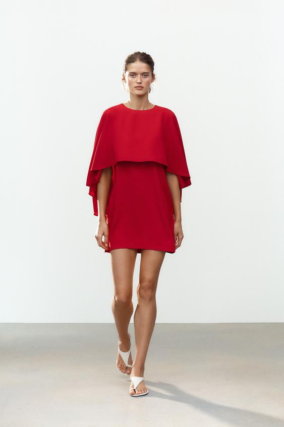 ZW COLLECTION SHORT CAPE DRESS | Zara US