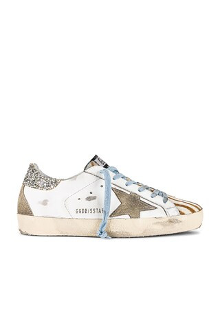 Golden Goose Super-Star Sneaker in White, Taupe, & Platinum from Revolve.com | Revolve Clothing (Global)