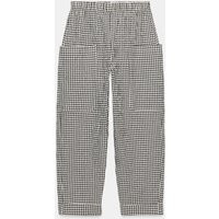 Zara - Plaid Elastic Waist Pants - Black / White - Xl - Woman | Zara US