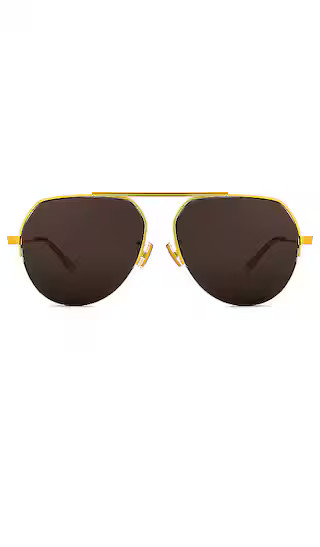 Classic Aviator in Shiny Gold & Solid Grey | Revolve Clothing (Global)
