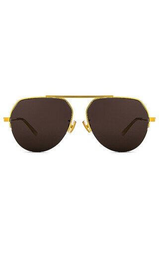 Classic Aviator in Shiny Gold & Solid Grey | Revolve Clothing (Global)