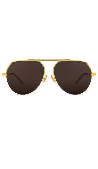 Classic Aviator in Shiny Gold & Solid Grey | Revolve Clothing (Global)