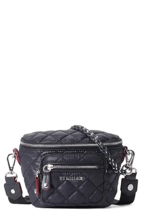 MZ Wallace Micro Crosby Diamond Quilted Nylon Sling Bag in Black at Nordstrom | Nordstrom