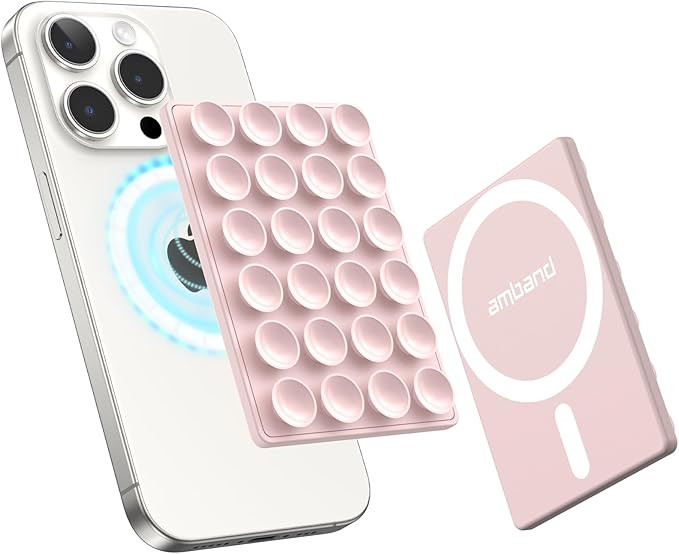 amBand Magnetic Suction Phone Mount for MagSafe Case, Silicone Octo Cup Buddy Sticky Grip Holder ... | Amazon (US)