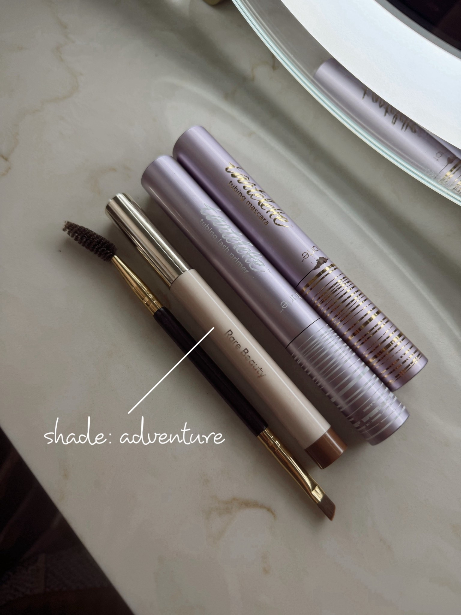 My under eye go to — rare beauty eyeshadow stick in “Adventure” for a bronzed look😍🌞🤎 

& my favorite mascara / primer duo!!! Been loving the brown for awhile now! 

Makeup faves / beauty / tarte / Sephora / Holley Gabrielle 

#LTKgrwm #LTKBeauty