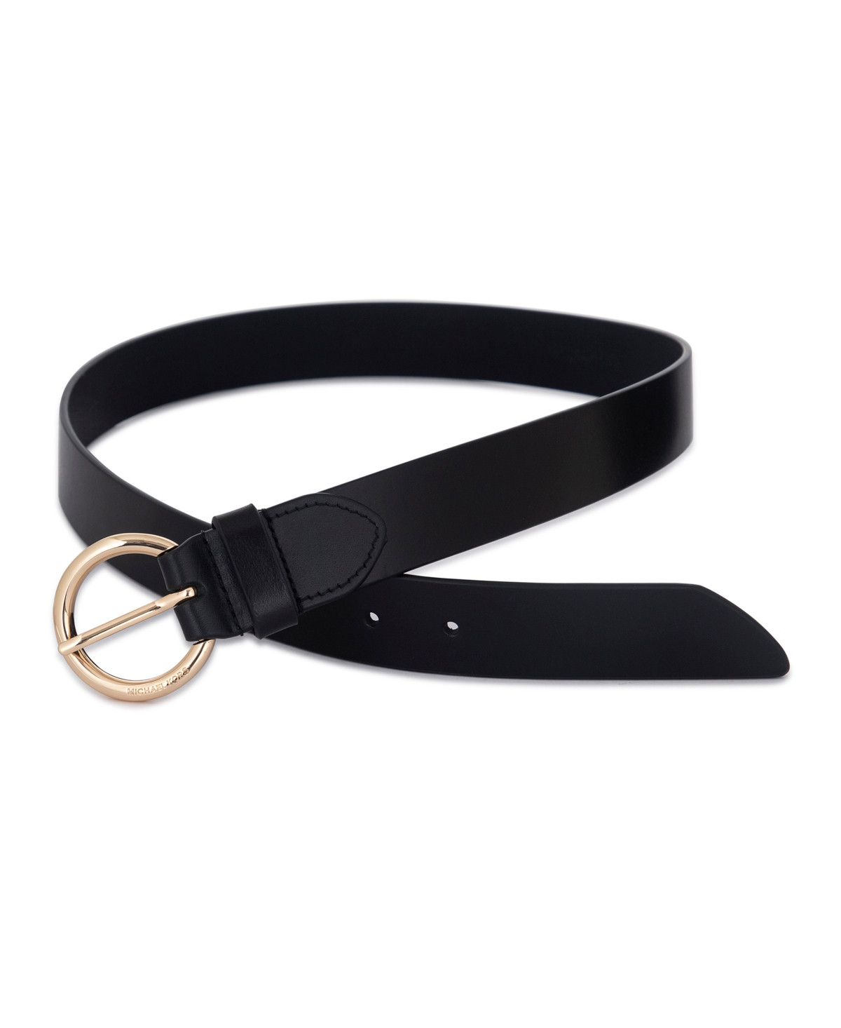 Michael Kors Women's 32MM Leather belt - Black Gold | Macy's