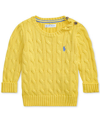 Polo Ralph Lauren Baby Boys Cotton Cable-Knit Sweater - Macy's | Macy's
