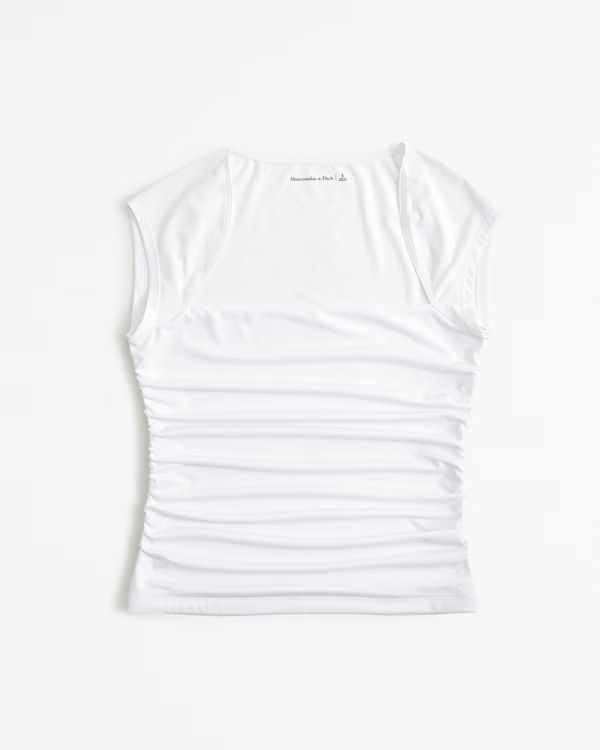 Slinky Jersey Ruched Portrait Top | Abercrombie & Fitch (US)