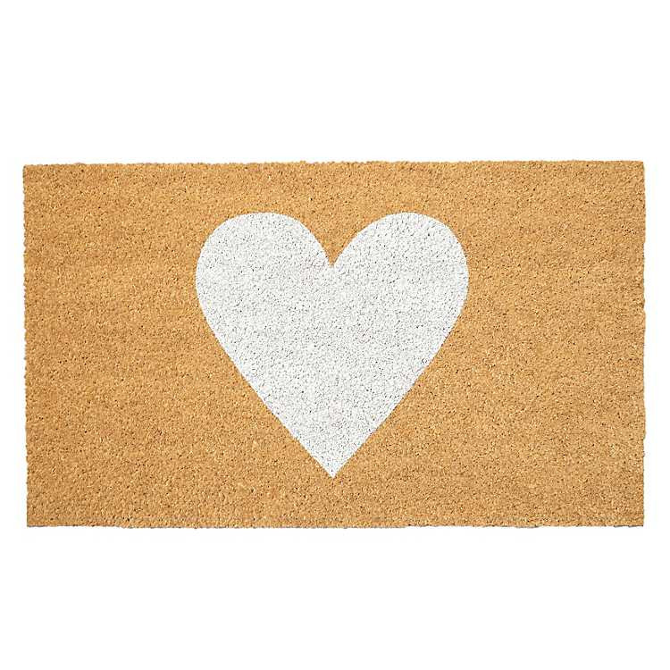 White Heart Coir Doormat, 17x29 | Kirklands Home | Kirklands