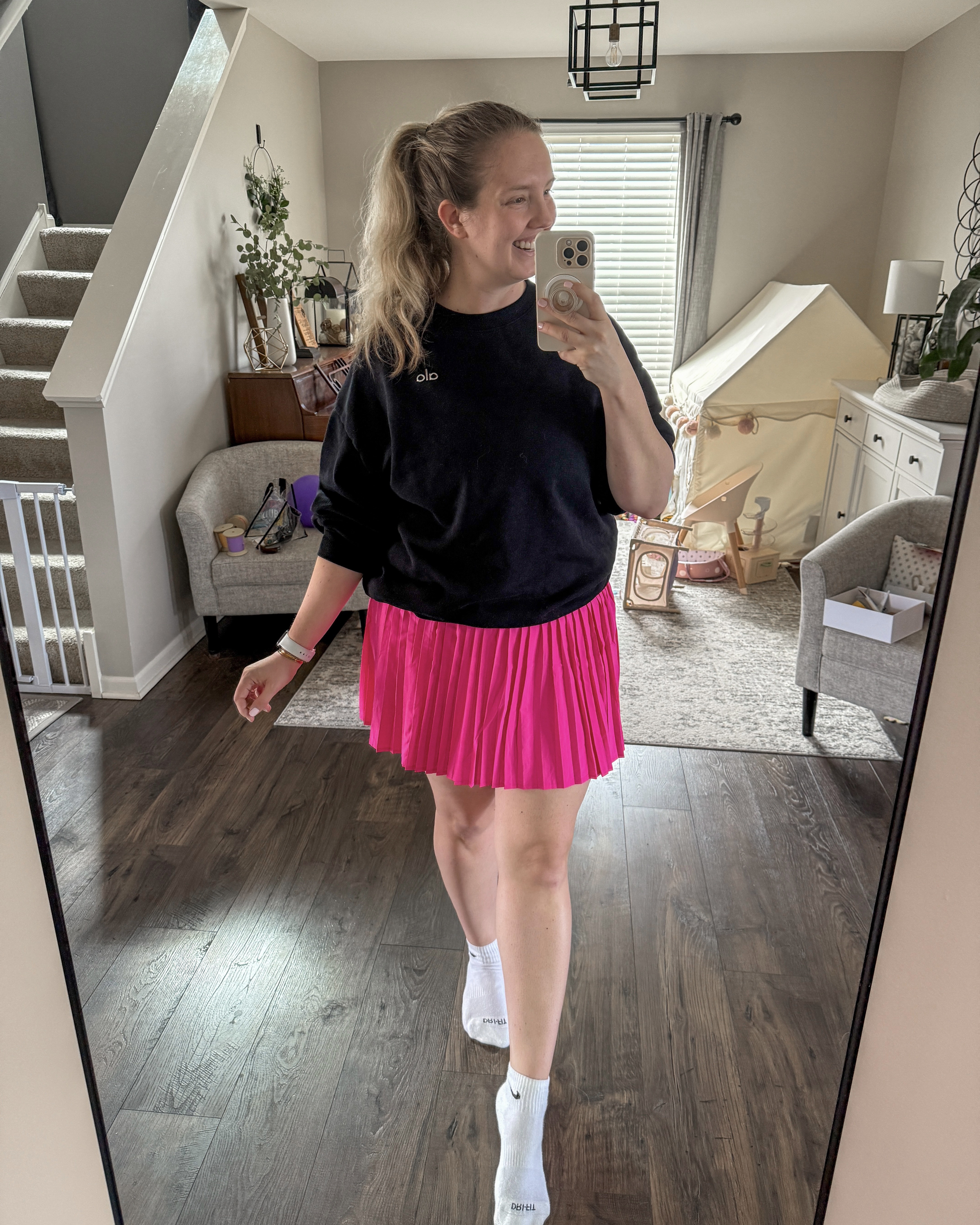 Summer to Fall transitional activewear and sweatshirt combo. Colorful and bright to show off that summer tan but cozy to bring in the fall vibes.

#LTKActive #LTKMidsize #LTKautumn