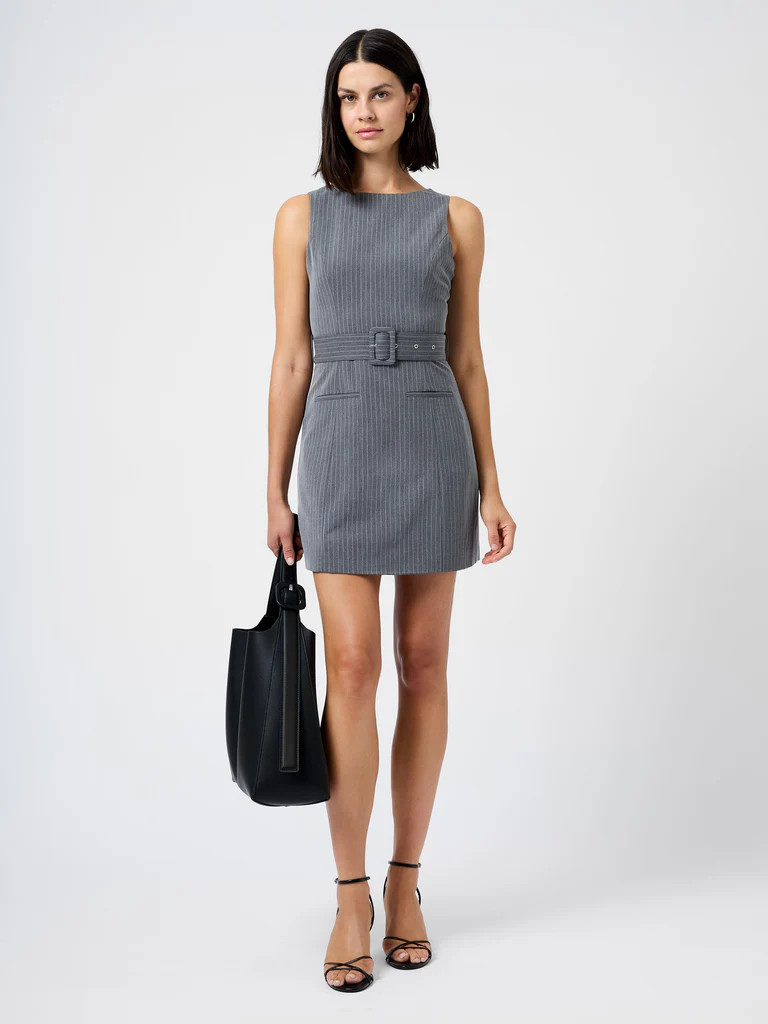 Minka Pinstripe Belted Mini Dress | French Connection (US)