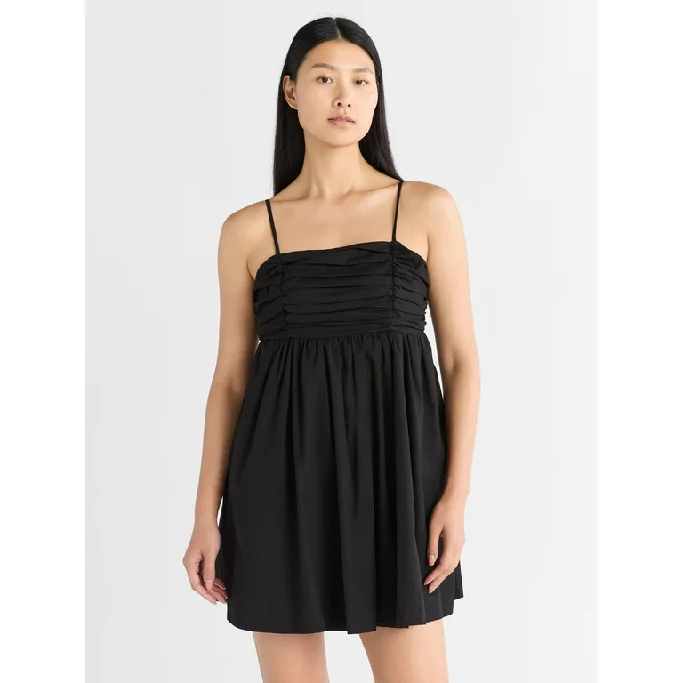 Free Assembly Women's Pleated Cotton Mini Dress, Sizes XS-XXXL | Walmart (US)