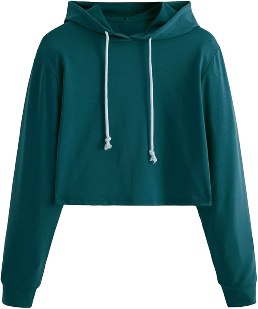 MakeMeChic Women's Cropped Hoodie Casual Workout Crop Sweatshirt Tops | Amazon (US)