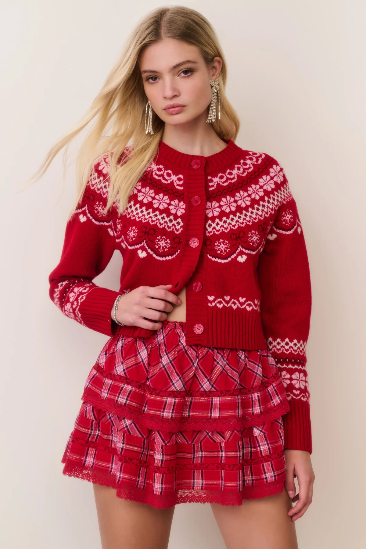 Shantae Wool Fair Isle Cardigan | LoveShackFancy