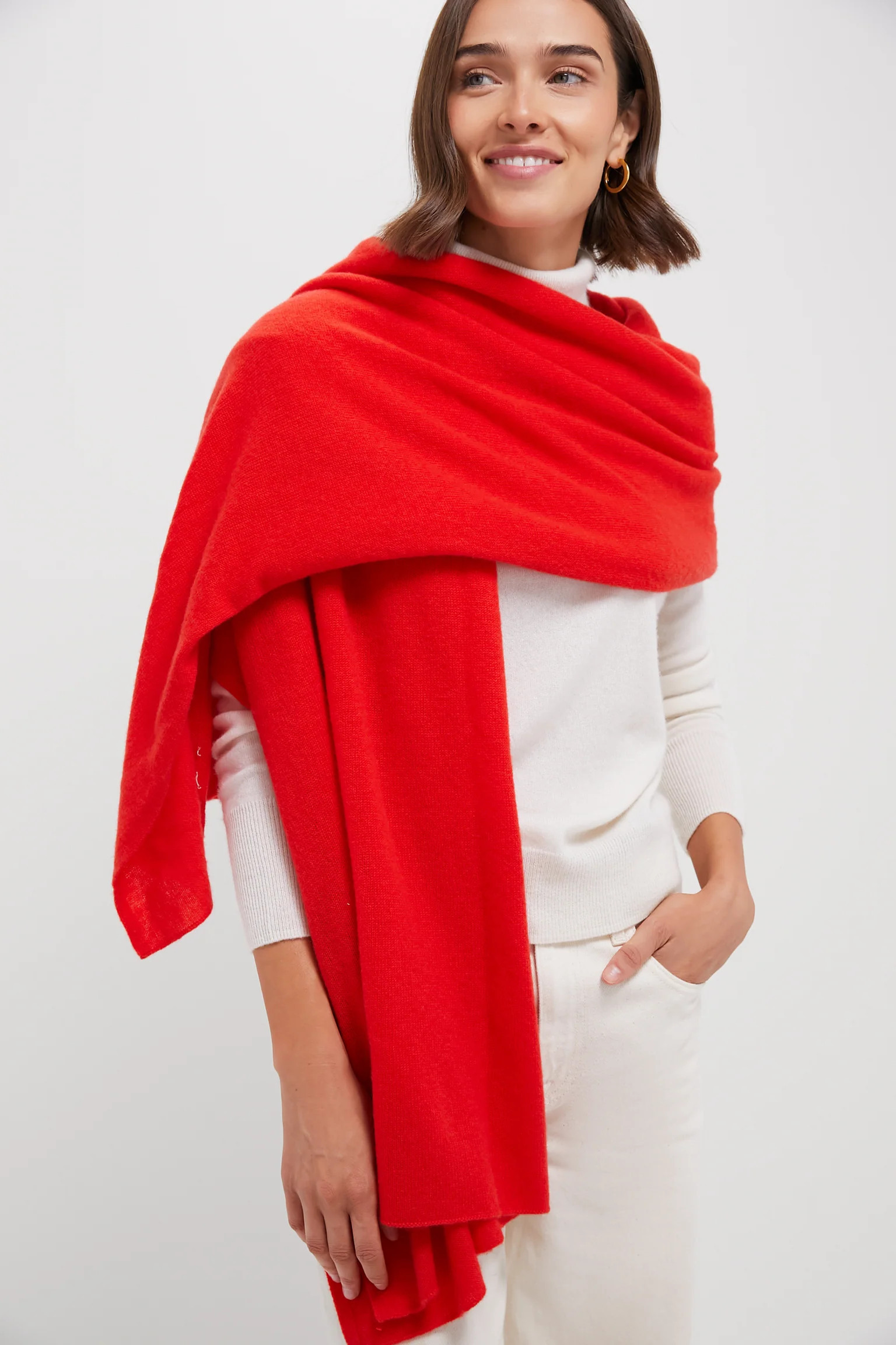 Poppy Red Cashmere Blanket Scarf | Tuckernuck (US)