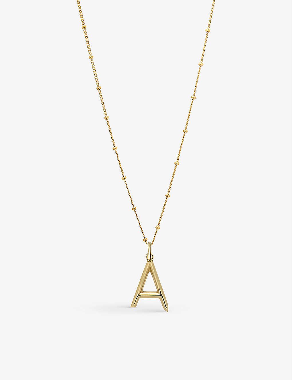 A initial 18ct yellow gold-plated vermeil recycled sterling-silver pendant necklace | Selfridges
