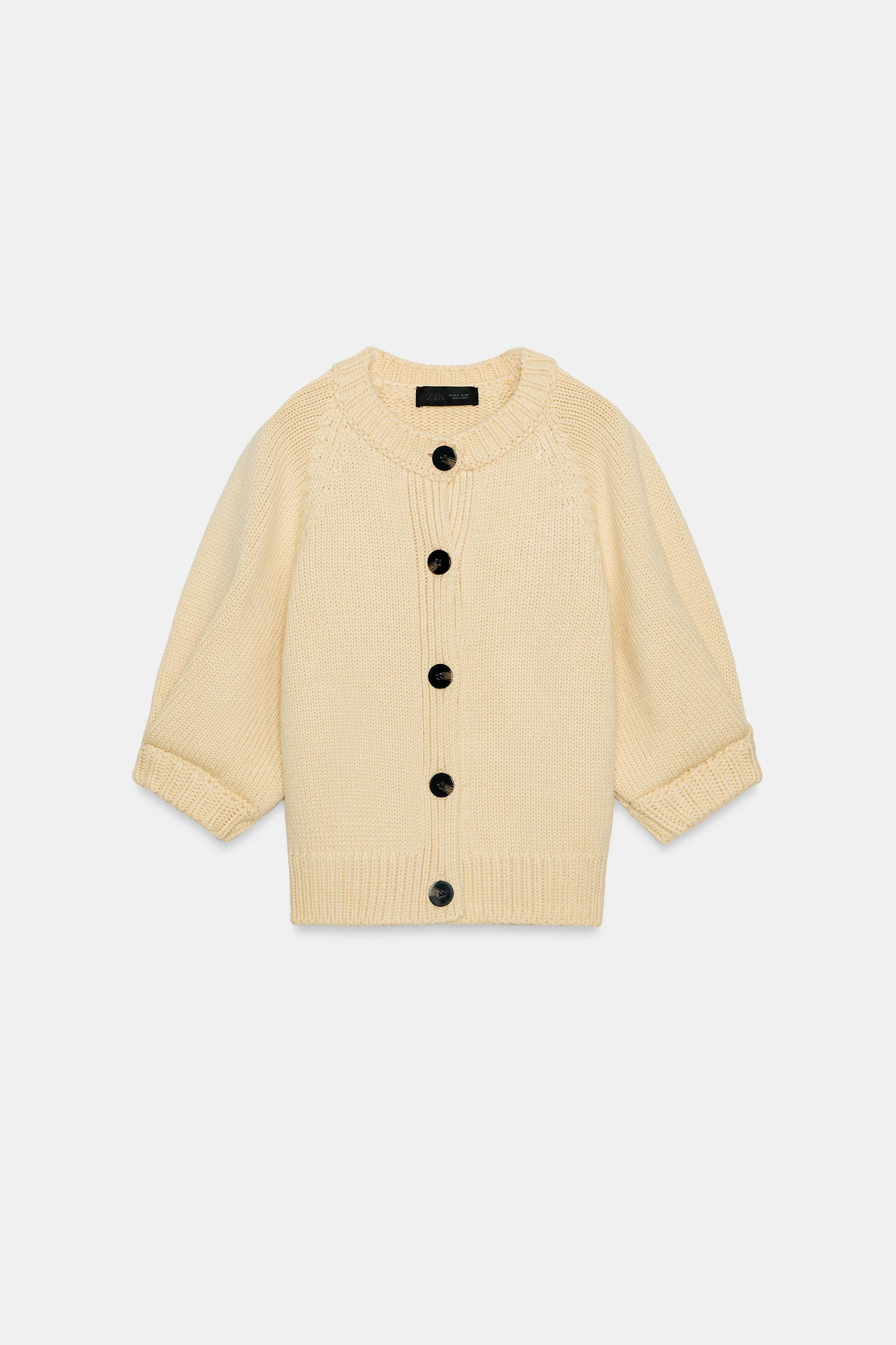 CARDIGAN WITH PUFF SLEEVES | Zara UK