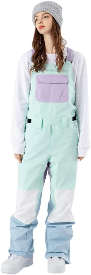 Women and Mens Snow Bibs Adjustable Overalls Pants Wear-resistant Bib Hiking Climbing Insulated S... | Amazon (US)