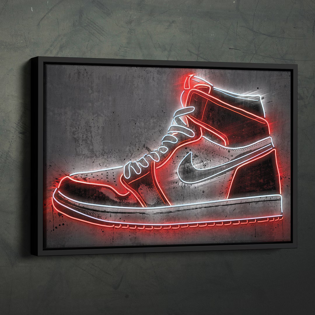 Air Jordan Classic Poster Neon Canvas Wall Art Home Decor Framed Poster Man Cave Gift - Etsy | Etsy (US)
