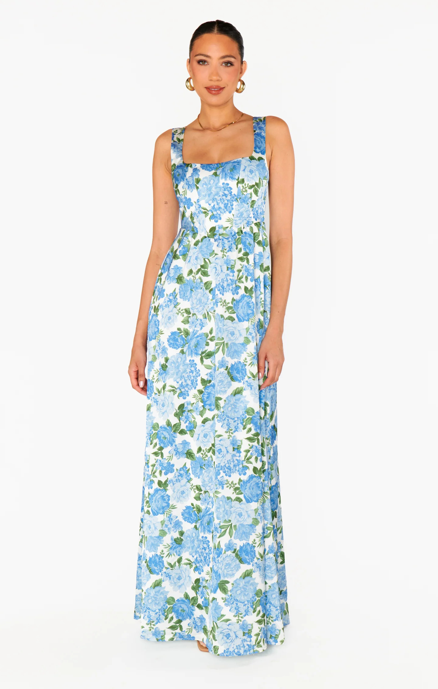 Nina Maxi Dress ~ Cottage Floral Blue | Show Me Your Mumu
