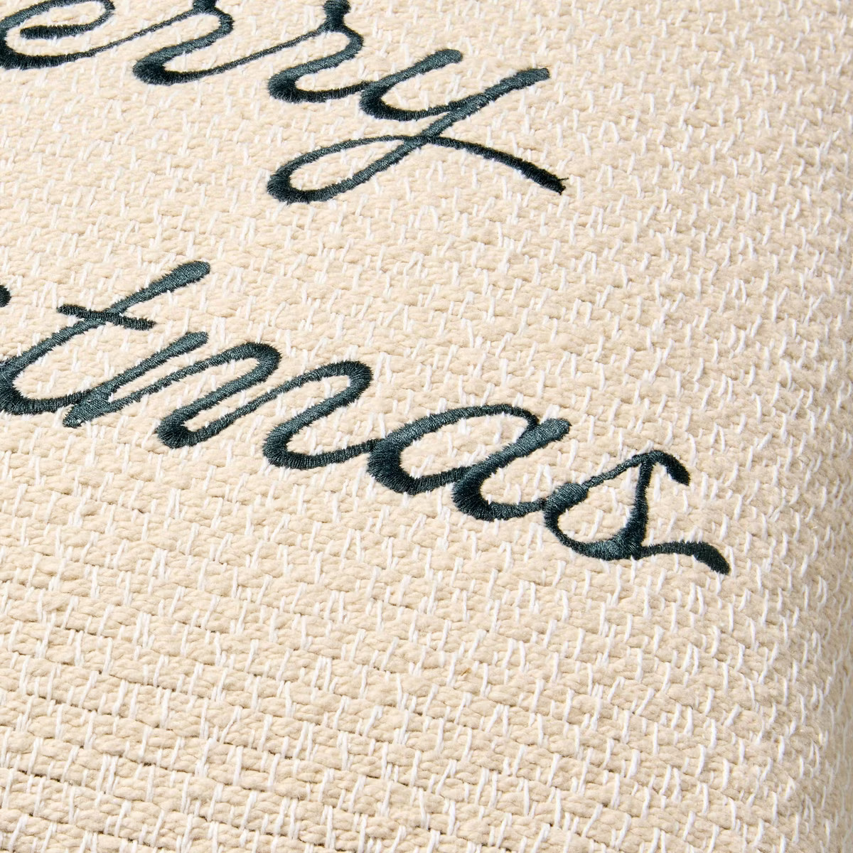 16"x16" 'Merry Christmas' Icon Square Toss Pillow Cream/Red Edge - Hearth & Hand™ with Magnolia | Target