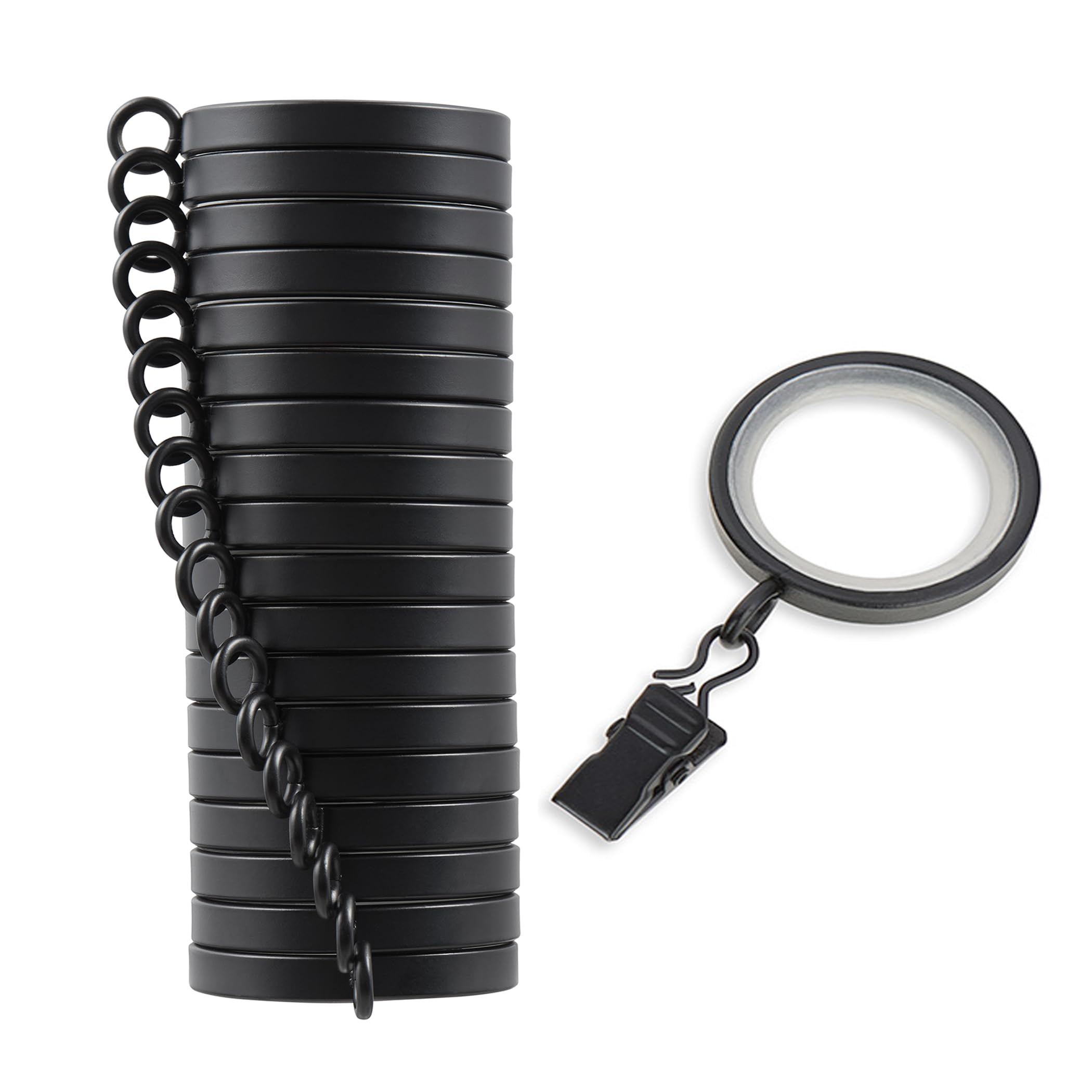 MODE Cambria Designer Series - Premium Easy Glide 18 Count Small Curtain Rings - Metal with Nylon... | Amazon (US)