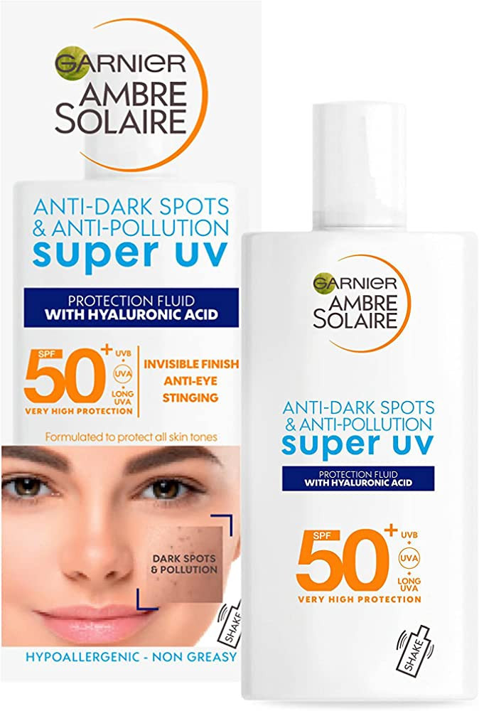 Garnier Ambre Solaire Anti-Dark Spots & Anti-Pollution, Protection Fluid SPF50+, Super UV, 40ml | Amazon (UK)
