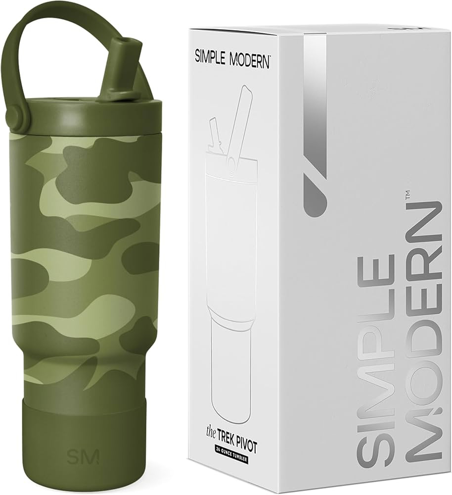 Simple Modern Trek Pivot | 24oz Kids Flip Straw Tumbler with Handle and Silicone Boot | Insulated... | Amazon (US)