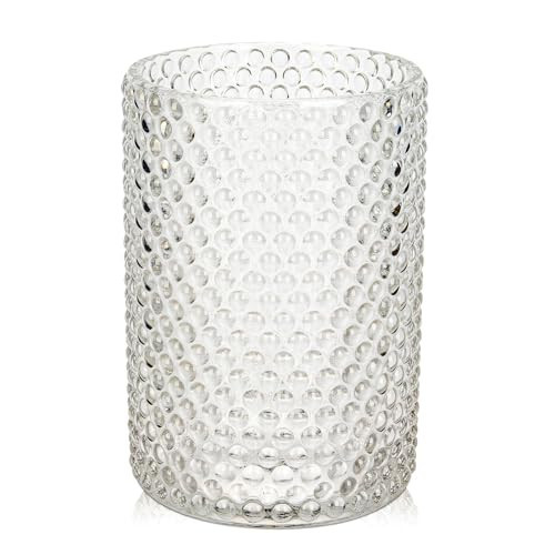 Clear Glass Cylinder Vase for Flowers, 5.5" x 4" Thickened Votive Candle Holder Transparent Modern Hydroponic Ornament for Home Living Room Wedding Centerpieces Office Table Decor | Amazon (US)