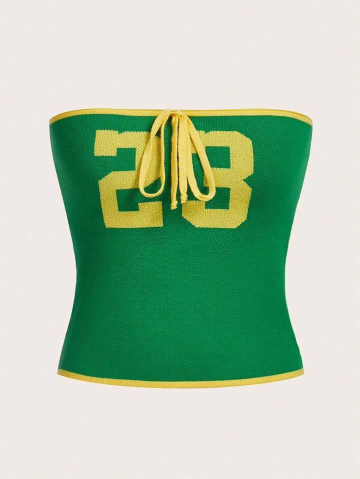 SHEIN Coolane Women's Digital Print Knitted Tube Top | SHEIN