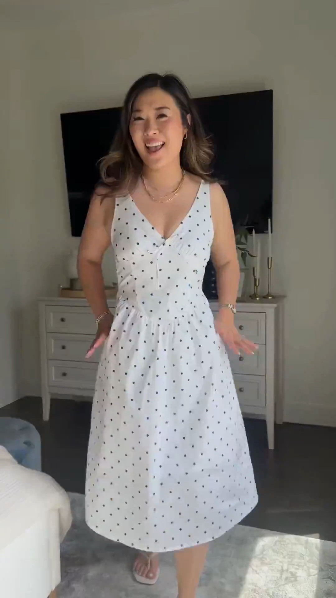 Wearing a small 

Polka dots, Walmart dress, spring fashion, spring dress, tcs, trending, affordable fashion, cool mom outfit 

#LTKmomlife #LTKSeasonal #LTKootd