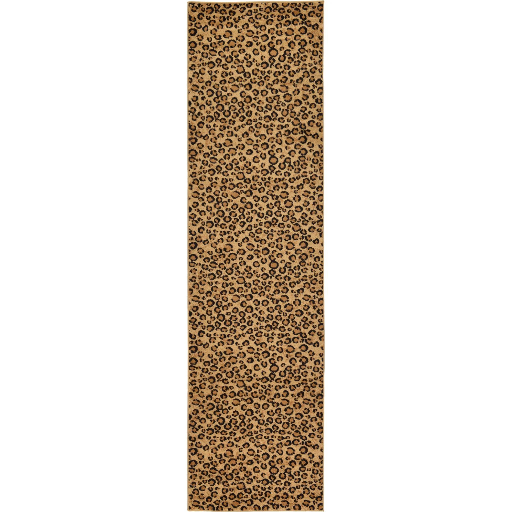 Unique Loom Leopard Wildlife Modern Animal Print Area Rug or Runner - Walmart.com | Walmart (US)