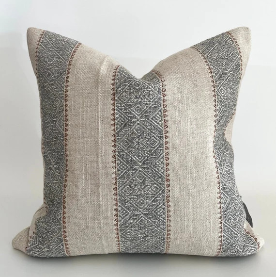 Boho Stripe | Decorative Pillow Cover, Tribal Style Pillow, Boho Style Pillow, Striped Pillow Cov... | Etsy (US)
