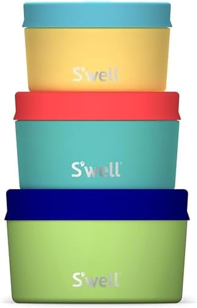 S'well Stainless Steel Food Canister Set Of Three, 10oz, 16oz, and 24oz, Tropical Smoothie, Singl... | Amazon (US)